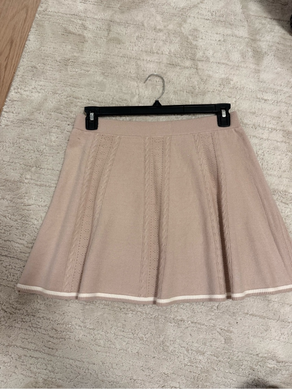 Pink Rose Mini Knit Skirt in Blush Pink